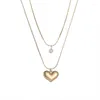Anhänger Halsketten Trendy Edelstahl Vergoldete Halskette Herz Design Choker Schmetterling Charm Kragen Frauen Schmuck Für Geschenk