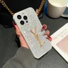 Luxurys Designer Phone Cases Strass Case para IPhone 15Pro 14 ProMax 11 12 14Plus Capa Completa Carta de Ouro Unisex Trendy Cellphone Case