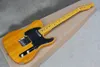 Factory Custom Shop Light Yellow Electric Guitar Vintage Tuners Maple Fretboard Black PickGuard Basswood Body Chrome Hårdvara