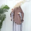Ethnische Kleidung Eid Rüschen Hijab Muslimische Frauen Großer Khimar Islamischer Gebetsschal Ramadan Dubai Türkei Kopfschmuck Kopftuch Niqab Nikab Abaya