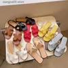 Slippers H Slippers Womens Large 2024 Summer New Flat Sandals Instagram Casual Versatile Sandals T240220
