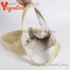 Totes Yogodlns Sommer Str Tasche Für Frauen Gewebte Handgemachte Handtasche Große Kapazität Dame Tote Urlaub Strand Tasche Rattan Schulter Tasche Bolsa t240220