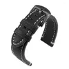 Watch Bands 18 20 22 24mm Strap Black Dark Brown Genuine Leather Watchband Stainless Steel Buckle Brand General Men's Accessories