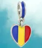 Emalj National Flag Big Hole Beads United States Italy Canada Loose Spacer Charm Pendant For Armband Halsband DIY smycken Making1726138