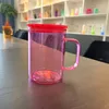 17 oz sublimering färgad glas tumlare med färgat plastlock högt borosilikat glas kaffemugg gelé mason burk libby kan kylare cola öl mat burkar 5 färger