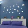 20pcs/set Star 3D Wall Sticker Mirror Irregular Mirror Vanity Mirror Art Decal Kids Living Room Decoration Decorative Home Decor W0187