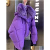 Women'S Trench Coats Womens Fashionable Down Cotton Jacket High-End Small Fragrant Style Large Fur Collar Thick Coat Winter 2024 Dro Otx5Q