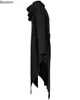 2024 Męski styl punkowy Nieregularny okopy Czarne gotyckie długie kurtki z kapturem Halloween Man Cosplay Kostium duży rozmiar S-5xl 240122