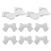 Dog Collars 10 Pcs Tag Pet ID Tags Blank Double Layer Name For Dogs Bow Shaped Stainless Steel Pets