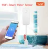 Датчик умного дома Tuya, дистанционный монитор утечки воды, Wi-Fi, детектор уровня перелива воды, охранная звуковая сигнализация