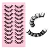 10 pairs 3D mink eyelashes Russian striped eyelashes dramatic false eyelashes artificial curly makeup wholesale false eyelash extension maquiagem 240220