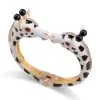 Bangles mais novo na moda girafa manguito pulseira declaração pulseira para mulheres chapeamento de ouro com esmalte colorido pulseira animal pulseira