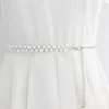 Bälten All-Match Temperament Pearl Beads Dress Accessories Body Chain Women Midje Metalkorsett