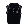 Womens Celins's knits Sleeveless Vest Letter T Shirts Woman stripe Summer Beach Tanks Tees Black white embroidered logo Short Shirt Lady sexy Vests knitted Tops