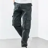 Calças masculinas Mens Treino com Bolsos Slack para Homens Chinos Moda Lazer Esportes Cor Sólida Bolso Gravata Macacões
