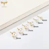 Stud Earrings 4mm-9mm Mixed Size Claw Artificial Pearl Set Golden Stainless Steel For Women Simple Ball Ear Jewelry