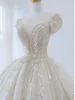 Arabic sequined Wedding Dresses handmade Crystals Beaded Ball Gown vestido de novia Bridal Dress Sweep Train Bohemian Lace Applique Vestidos De Noiva Plus Size Gown