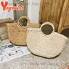 Totes Yogodlns nouvelle mode MOON Str sacs à main femmes été sac de plage sac en rotin à la main Vintage tissé sac à main pour les femmes bolsa femme T240220