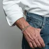 Bracelets à maillons Vnox A-Z initiales pour hommes, en acier inoxydable, chaîne cubaine, gourmette Miami, bijoux simples pour garçons