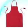 Schorten 2 Stuks Pure Kleur Halsband Bib Schort Waterdicht Restaurant en Thuis Keukenschort 60x70cm (Rood)