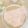 Women's Panties Breathable Transparent For Girls Lingeries Cotton Crotch Mid-waist Silk Sweet Briefs Mesh Women Lace Korean Underwear