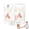 Party Supplies Acrylic Wedding Card Box Rotatable Clear Envelope Letter Holder Wishing Well Money For Bridal Shower Graduation