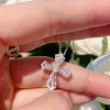 Halsketten 2021 Handgemachte Labor Diamant Kreuz Anhänger 925 Sterling Silber Party Hochzeit Anhänger Halskette Für Frauen männer moissanite Schmuck