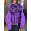 Women'S Trench Coats Womens Fashionable Down Cotton Jacket High-End Small Fragrant Style Large Fur Collar Thick Coat Winter 2024 Dro Otx5Q