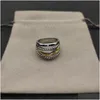 Bandringen S Dy Ring Twisted Gold Wedding voor mannen vrouwen Gift Cross Set met diamanten Designer Retro 925 Sier Gepersonaliseerde luxe Jood Dh8Jn