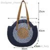 Totes grande capacité ronde femmes à la mode Str tissé sac à bandoulière à la main été plage voyage vacances femmes s T240220