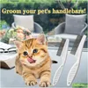 Dog Grooming Mtifunctional Lice Comb Pet Hair Tear Stain Removal Flea Brush For Cats 2 In 1 Teeth Stainless Steel Combing Mas Double Dh8Eb