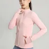 LU-089 YOGA JACKA WOMENDEFINE TRACKING SPORT COER Fitness Jacket Sport Snabbt torrt Aktivkläder Top Solid Zip Up Sweatshirt Sportwear Hot Sell