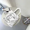 ショッピングバッグKawaii Pablo Picasso One Line Abstract Art Tote Recyclingスペインのアーティスト食料品のキャンバスショルダーバッグ