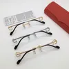 Lunettes de vue optiques sans cadre de conception de marque de luxe pour hommes femmes 0344 rétro style vintage lentille anti-lumière bleue lunettes carrées avec boîte