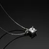 Necklaces Anziw 925 Sterling Silver Princess Cut 7*7mm Cubic Zirconia Solitaire Pendant Necklace Aesthetic Accessories for Women Jewelry