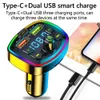 Car Bluetooth 5.0 FM TransmitterDual USB PD Type-C Fast Charging Hands-free Call Phone Charger MP3 Player