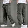 Calças masculinas calças de carga sweatpants solto em linha reta streetwear masculino harajuku moda calças casuais elástico trabalho entrega ap dhj6f