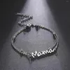 Urok Bracelets 2024 Trendy warstwowy Tekst tytanowy Mama Bransoletka Kobiety ułożone w stos stali nierdzewnej Prezent dla biżuterii