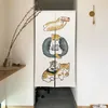 Rideau de porte japonais Noren, chat drôle mignon, draperies pour salon, chambre à coucher, cloison de porte, cuisine, entrée, demi-rideaux suspendus