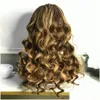 Perucas sintéticas cabelo brasileiro destaque loira peruca dianteira do laço natural linha fina de alta temperatura fibra onda do corpo preto/rosa/loira/r dhdif