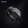 Rings 8MM Men's Ring High Quality Tungsten Carbide Wedding Band Inlay Red Zircon Dragon Pattern Carbon Fiber,Customized, Free Shipping