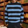 Men's Sweaters Oversized Knit Sweater Male Striped Solid Vintage Pullover Unisex Crewneck Knitted Tops Streetwear Aesthetic Jumpers Men