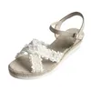 Sandaler Ladies Summer Bohemian Fabric Buckle Sloping Heel Tjock Sole Clear For Women Storlek 11 Flat