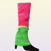 80 -talskvinnor Neon Leg Warmers kostymtillbehör Knit Ribbed Legwarmers Boots Socks Covers For Party Dance Mardi Gras Carnival 16inC5778460