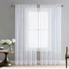 Vorhang 2 Panels Weiß Transparent Gardinen Für Wohnzimmer Balkon Schlafzimmer Voile Tüll Vorhang Hochzeit Home Decor cortinas