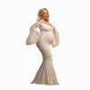 Klänningar spetsar moderskapsklänning klänning rufsar ärm lång graviditet fotografering klänningar maxi moderskap klänning foto prop för gravida kvinnor