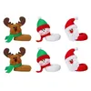 Vinglas 6st jultomten Moose-Snowman Drink Markers Set for Christmas Holiday Party Glass