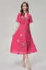 Women's Dress V Neck Short Sleeves Embroidery Sequined Fashion Casual Mid Vestidos