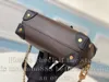 12A All-New Mirror Quality Designer Small Handle Bag 20cm Womens Brown Canvas Trunk Bags Luxurys Handbags Black Triming Purse Crossbody Shoulder Strap Box Bag