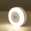 Luces nocturnas LED portátiles con sensor táctil, atenuación redonda, lámpara magnética recargable por USB, decoración de habitación